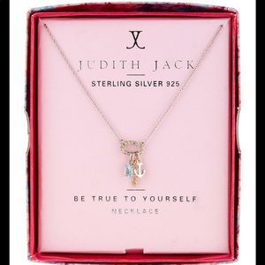 JJ Sterling Silver Swarovski Charm Necklace